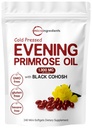 Micro Ingredients Evening Primrose Oil 1300mg Per Serving, 240 Softgels ttesmå 124; forbedret med 40mg Black Cohosh Extract, Cold Pressed - 10% Aktiv GLA, Non- GMO, No Gluten, Let at synke
