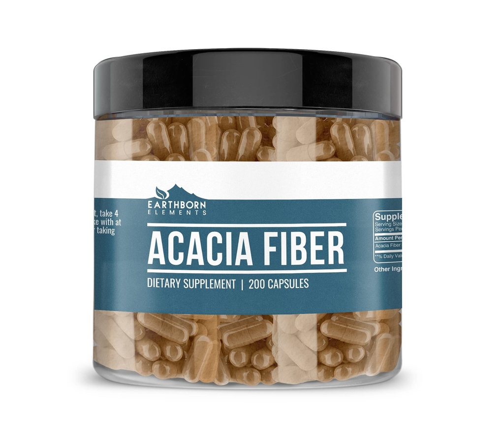 Earthborn Elements Acacia Fiber 200 Kapsler, Pure & Ufortyndet, Ingen tilsætningsstoffer