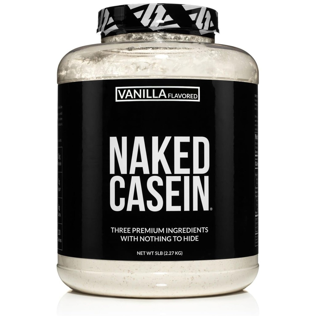 NAKED Casein - Vanilla Micellar Casein Protein - 5 Pund Bulk, GMO- Free, Gluten- Free, Soy- Free, Preservative- Free - Stimulere muskelvækst - Forbedre inddrivelse - 61 Serveringer