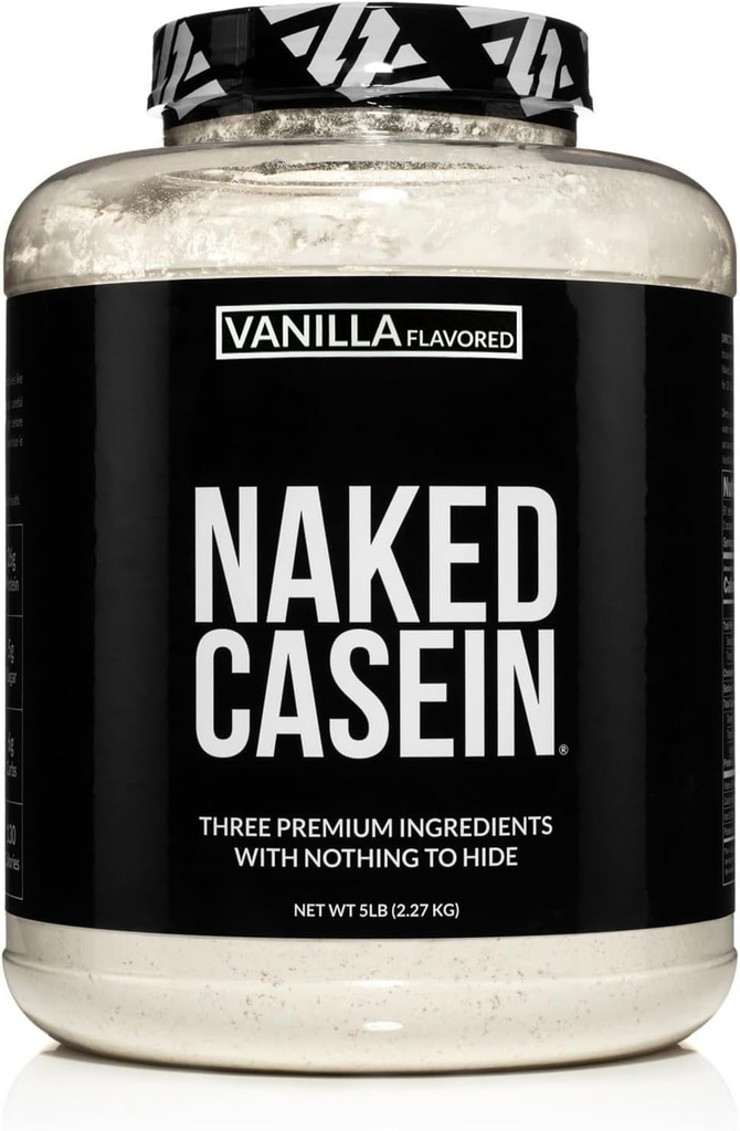 NAKED Casein - Vanilla Micellar Casein Protein - 5 Pund Bulk, GMO- Free, Gluten- Free, Soy- Free, Preservative- Free - Stimulere muskelvækst - Forbedre inddrivelse - 61 Serveringer