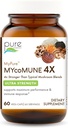 MYcoMune 4X Organic Mushroom Supplement - Reishi, Lions Mane, Cordyceps, Chaga, Shiitake, Maitake for immunsystem, Combat Stress, Byg energi af Ren Essence - 60 Caps