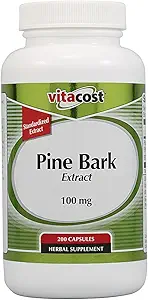 Vitacost Pine Bark Extract - Standardiseret til 95% OPC -- 100 mg - 200 kapsler
