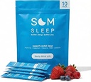 Som søvn, rolig søvn pulver drik mix, 3 mg melatonin, Magnesium, vitamin B6, L-Theanine & GABA - Vegan, Zero Sugar, Keto Friendly - Berry, 10- Pack