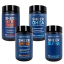 Sheer Ultimate Stack - DHEA supplement til mænd DHEA 100mg & nitrogenoxid supplement & Sheer Shred & Sheer Alpha