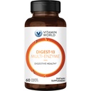 Vitamin World Digest- 13 Multi- Enzyme, 1010mg fordøjelsesenzymer Blanding med Amylase, Bromelain, Papain & Lipase til fordøjelse og absorption, fordøjelsesenzymer til bloating & Gas, 60 kapsler