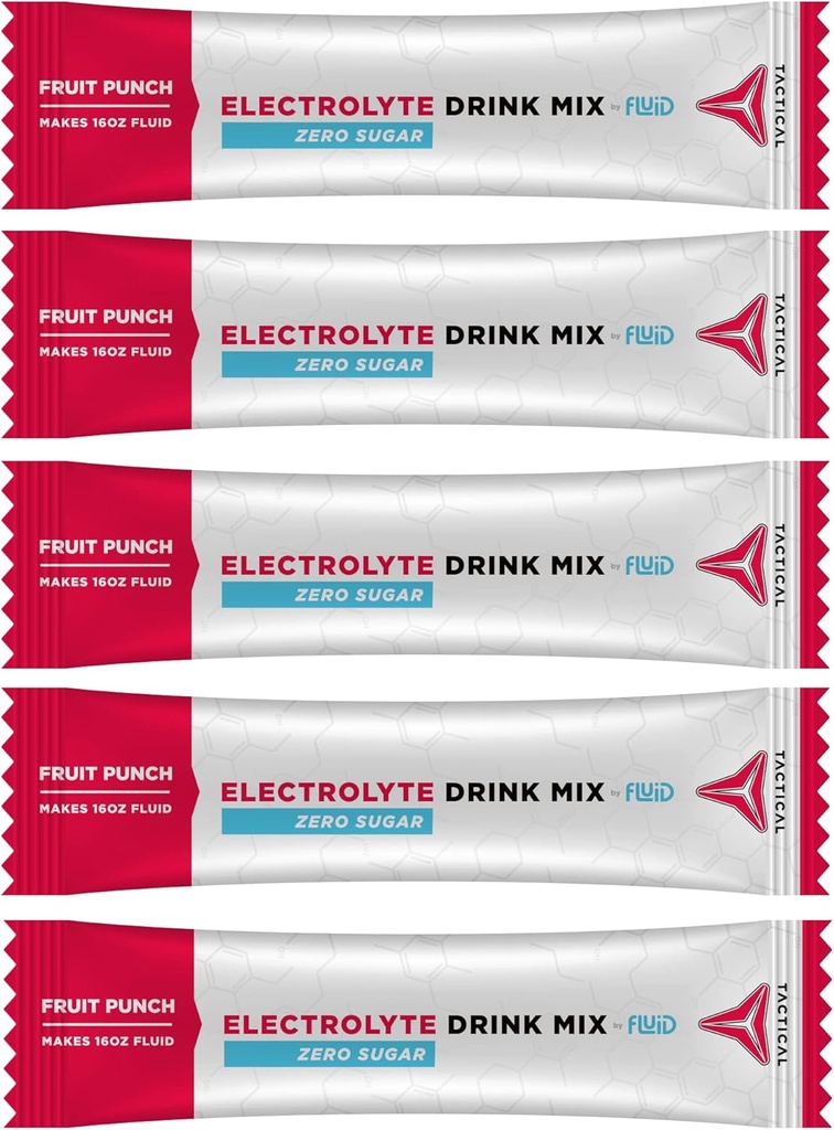 Væske Taktisk - Zero Sugar, Keto Electrolyte Powder, Hydration Pakninger, Lavet i USA (Fruit Punch, 25 Greve)