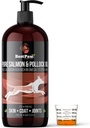 Pure Wild Alaska Salmon Oil for Dogs & Cats Hud og Coat - Fish Oil Liquid med Pump - Understøtter fælles funktion, Immun & Heart Health - Omega 3 flydende kosttilskud - Alle naturlige EPA + DHA - 32oz