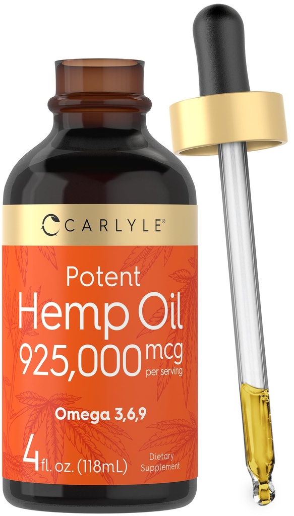 Carlyle Hemp Seed Oil 925.000 mcg · 124; Høj potens · 124; Indeholder Omega 3,6,9 · 124; Cold Pressed · 124; Vegetar, Non- GMO, Gluten Free