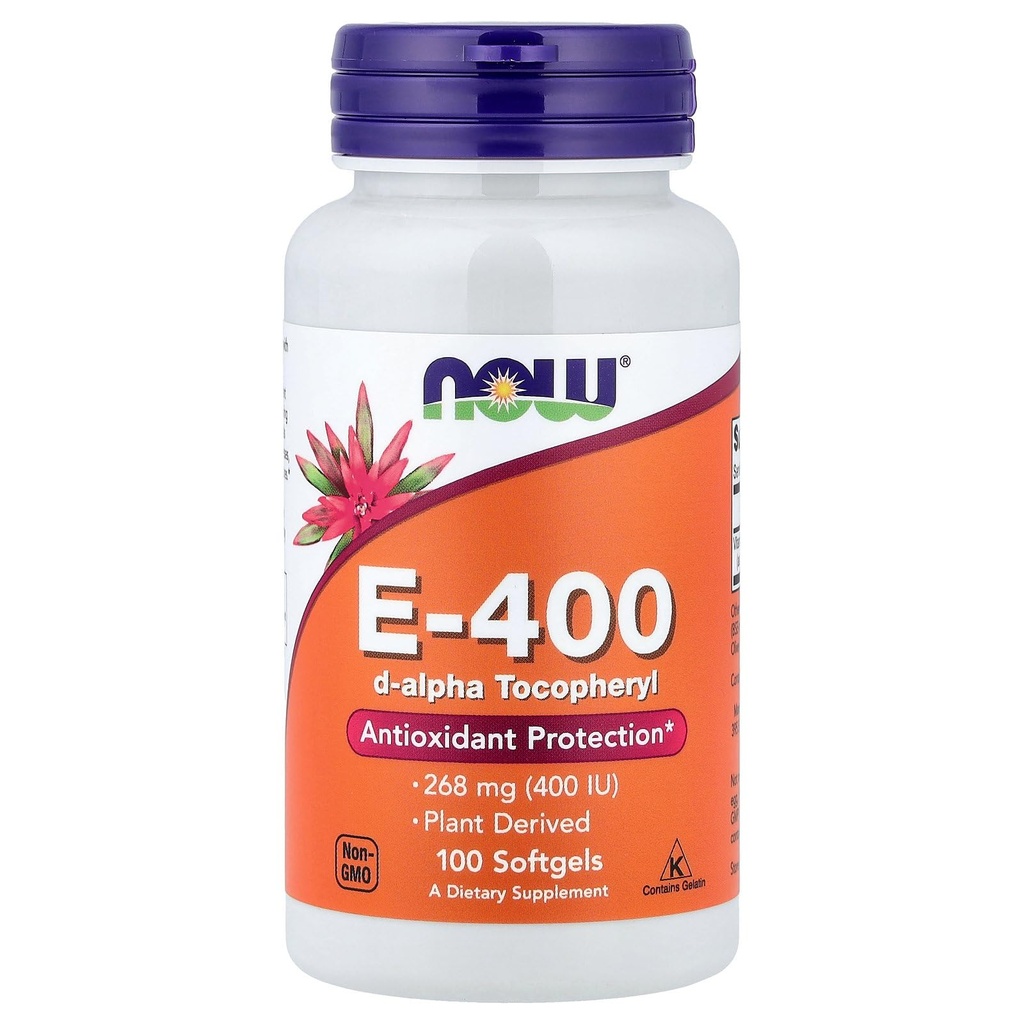 Now Foods - Vitamin E D Alpha Tocopheryl acetate 400 IE - 100 Softgels