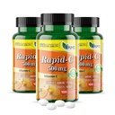 America Medic & Science Rapid- C 500mg C-vitamin supplement (3 pakker med 100 tabletter) Energy Booster, Daglig immunsystem support, Antioxidant Б124; Vegan, Non- GMO coated Ascorbic Acid til voksne mænd og kvinder