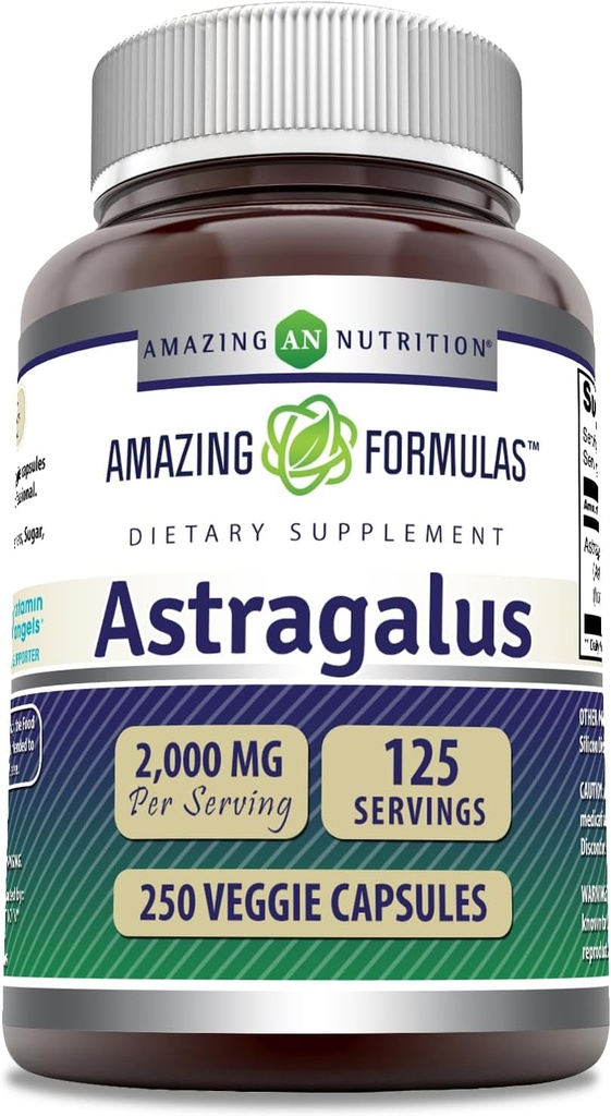 Amazing Formulas Astragalus 2000 mg Per Serving Kapsler Supplement 124; Lavet af Pure Astragalus Membranaceus Plant Root Extract