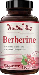 Høj styrke Berberine Supplement 500mg - En gang daglig Potent Berberine 500mg Antioxidant Quercetin tillæg for hjerte aging og vitality support - Vegan Friendly & Made i USA (180 Servere)