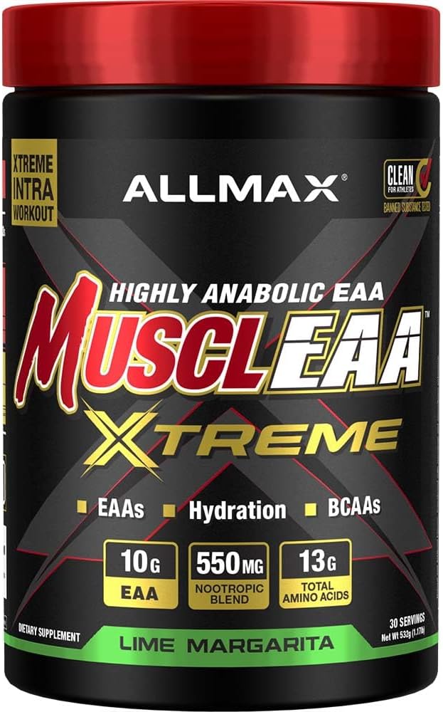 ALLMAX MUSCLEAA Xtreme, Lime Margarita - 532 g Powder - Giver EAA, BCAA & Hydration - Op til 30...