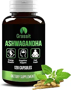 Grassit Ashwagandha Supplement 500 mg / 120 Kapsler Bedste Naturals Ashwagandha Capsule for total velvære