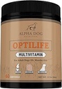 OptiLife Hund Multivitamin Powder - Voksen Hund Multivitamin med Probiotika, Allergi Support, Fælles Support, Hud & Coat Support - Hund Vitamin og Kosttilskud - Multivitamin til hunde (60 Servering)