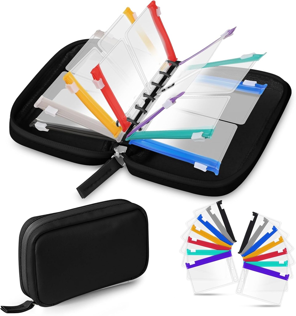 Vand- Bevis Pill Pouch Set, Ugentlig Organizer 2 gange om dagen, Loose- Leaf opbevaring med farve- kodet medicin Pouches, Genanvendelig Rejse Medicin Organizer, lynlås