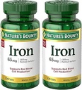 Iron 65 mg (325 mg Ferrous Sulfate), 2 Bottles (100 Count)