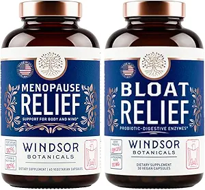 WINDSOR BOTANICALS Menopause Kosttilskud og Bloat Relief Probiotisk - Kvinde Helath Bundle