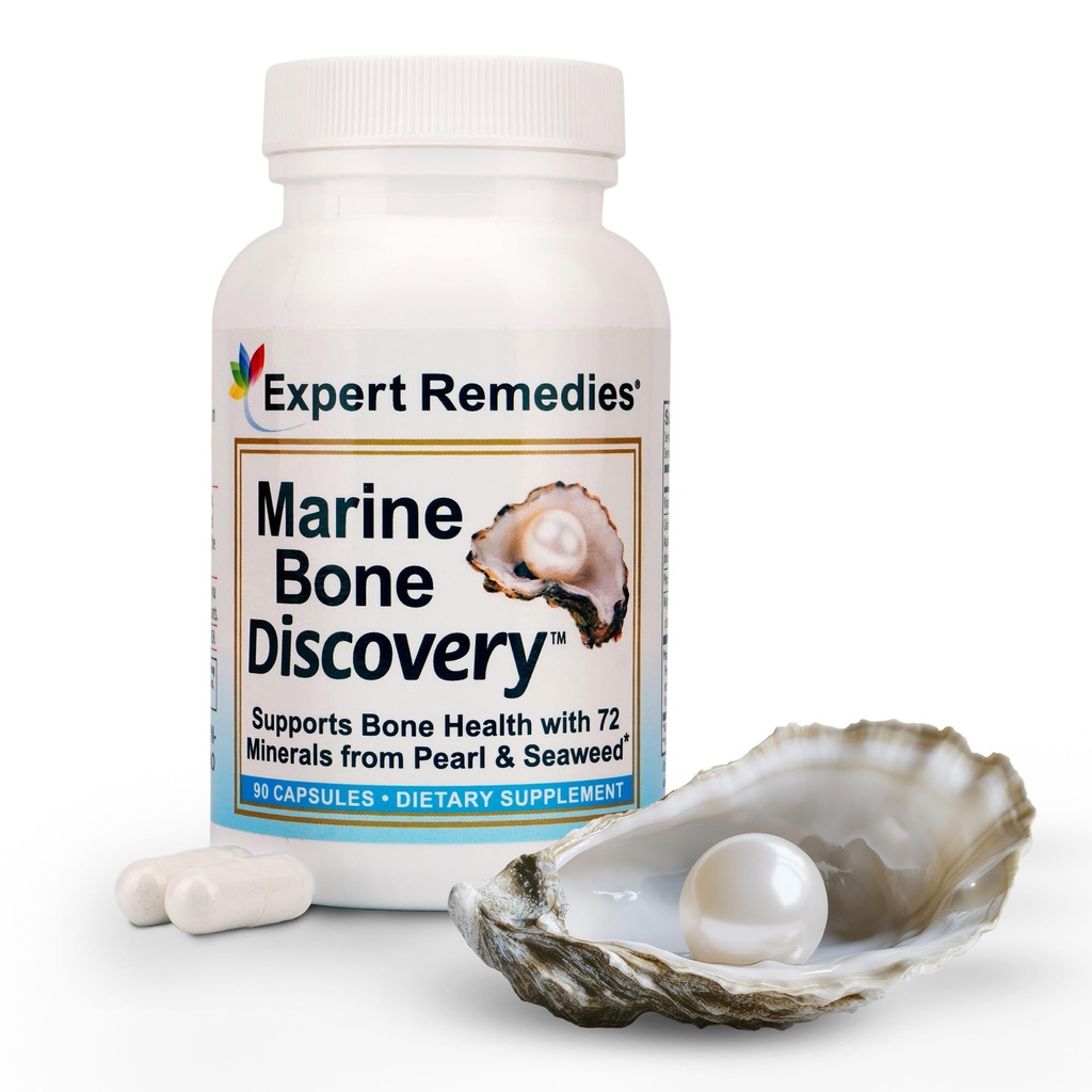 Marine Calcium Bone Density Supplement, 3.5X Absorbable Pearl Calcium & Islandsk Marine Alger, med Magnesium, Vitamin D3 K2 & Mere, Organisk, Holistisk Alternativ, Astronaut Udtalelse - 30 dages forsyning