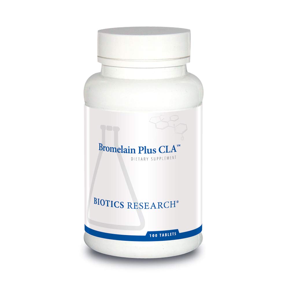 Bioteknologi Forskning Bromelain Plus CLA Supplies Bromelain og Papain, Giver supplerende Enzyme Support, Understøtter Muscular Comfort 100 tabletter