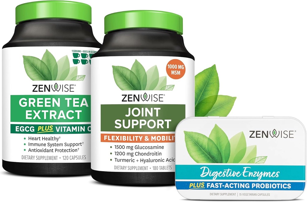 Zenwise Health Green Tea Extract, Fælles støtte, Gratis rejse størrelse enzymer