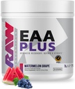 RAW EAA Plus, Aminosyrer pulver, Vandmelon Grape (30 Servering) - Pre Workout Amino Energy Powder for avanceret Endurance, Recovery & Lean muskelvækst - BCAA Aminosyrer supplement til mænd og kvinder