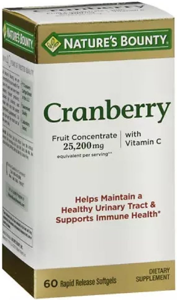 Nature 's Bounty Cranberry Dietary Supplement 60 Soft Gels (pakke med 4)