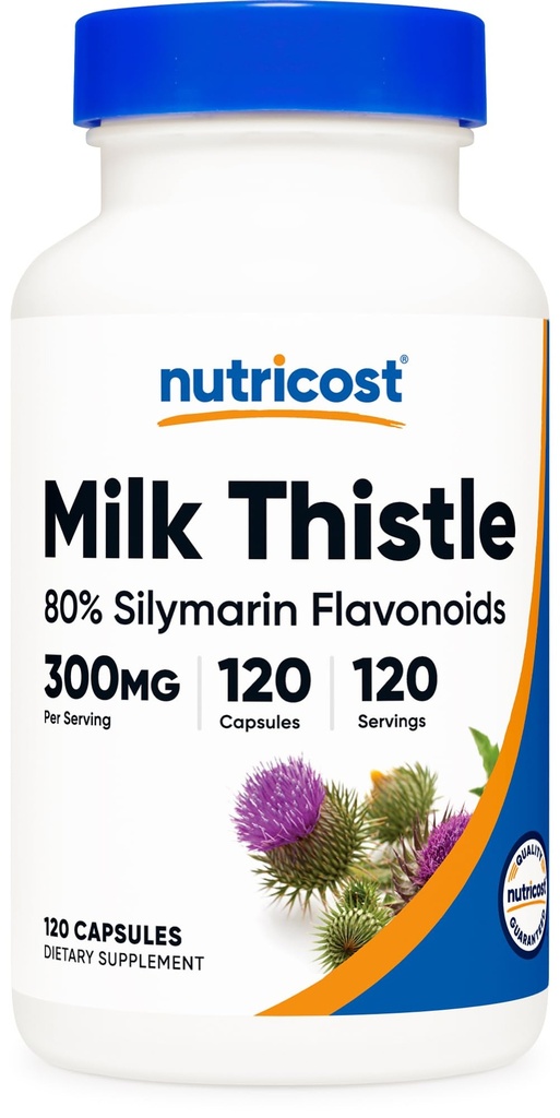 Nutricost Milk Thistle Capsules 300mg, 120 Kapsler (80% Silymarin) - Gluten- Free & Non- GMO