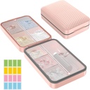 Restree Weekly Pill Organizer, Magnetisk Fugt Bevis Pill Case, Stor Kapacitet Travel Pill Box med Indre Clear Lid for Vitaminer, Kosttilskud, og Daglige Medicin 8 Segment (Pink)