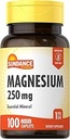 Sundance Magnesium Supplement: 124; 250 mg; 100 kapsler: 124; Essential Mineral Formel: 124; Vegetar, Non- GMO, & Gluten Free