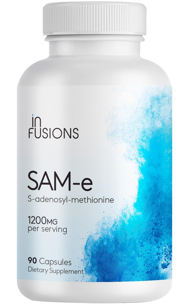 Infusions Maximum Strength Pure SAM-e 1200mg 90 Vegetable Capsules (S-adensoyl-methionine)