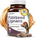 K9 Select Concentrated Flaxseed Lignans for Dogs, 20mg 90 Tablets, Peanut Butter Flavored Chewable, Impove Coat