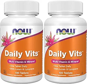 Now Supplements, Daily Vits ™, One Tablet Daily with Lutein & Lycopene, 100 Tablets (pakke med 2)