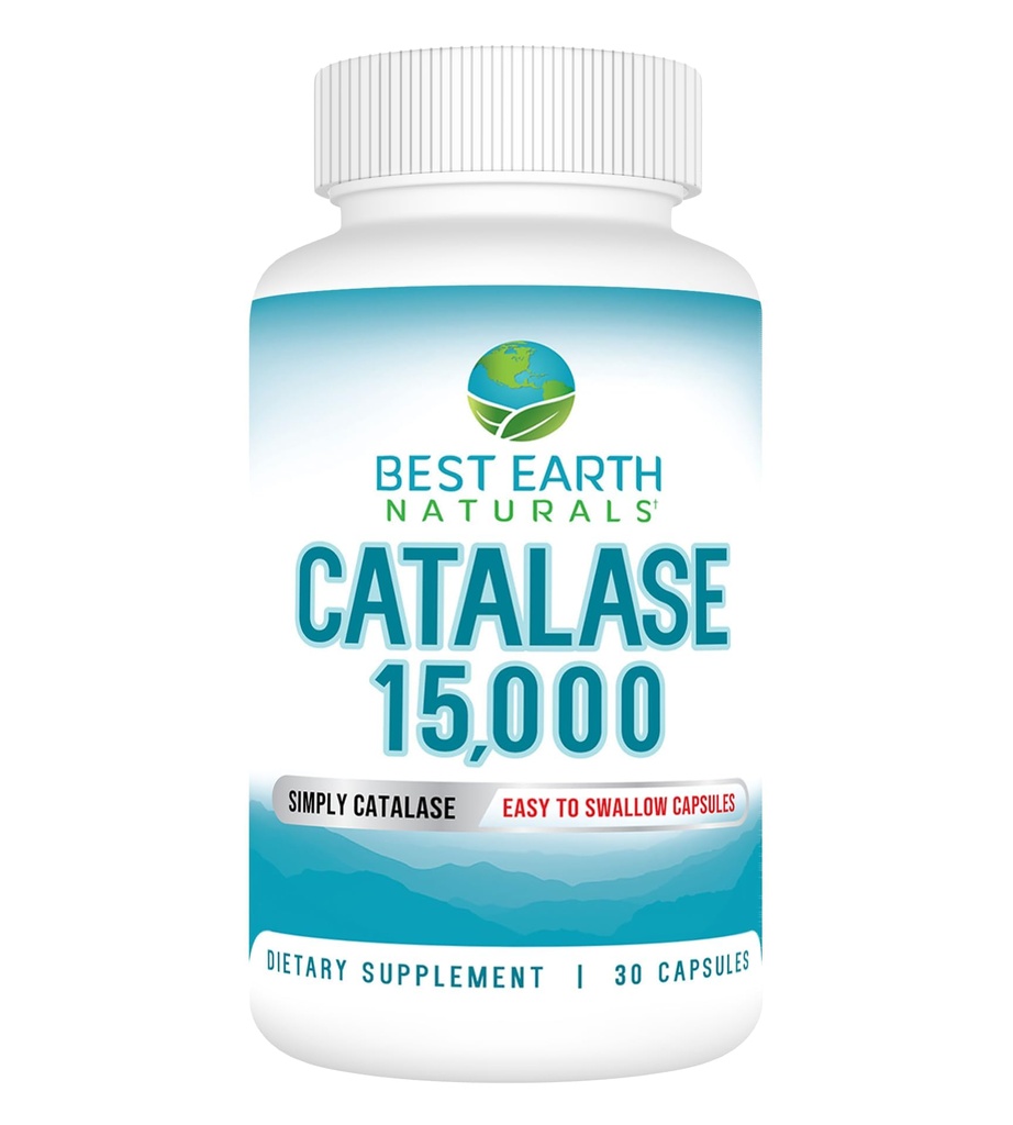 Bedste Jord Naturals Catalase Supplement 15.000 - Hår Kosttilskud til stærkt hår - 30-dages levering