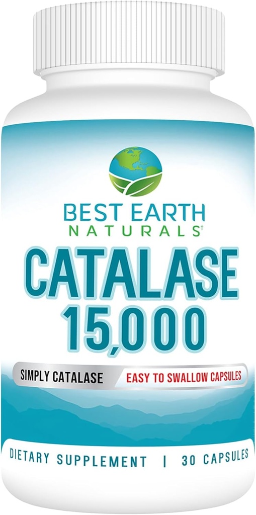 Bedste Jord Naturals Catalase Supplement 15.000 - Hår Kosttilskud til stærkt hår - 30-dages levering