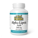 Naturlige faktorer Alpha- lipoinsyre 200 mg, Antioxidant Support, 120 kapsler
