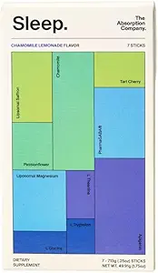 Søvnhjælp pulver - Calming drink til dyb søvn med liposomal safran, Magnesium & PharmaGABA Melatonin- Gratis naturligt supplement til at reducere stress og forbedre søvnkvalitet kamille Lemonade 7 sticks