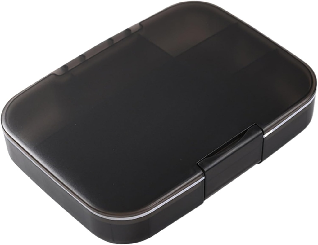 Large Pill Organizer 9 Compartments Pill Case Moistureproof Pill Box with Removable Partition Portable Tablet Box for Fish Oil, Vitamin Supplements Tool