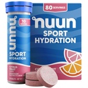 Nuun Sport Electrolyte Tablets with Magnesium, Calcium, Kalium, Chlorid & Natrium, Gluten Free & Vegan, Citrus Fruit, 8 Pack (80 Servering i alt)
