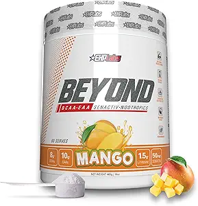 EHP Labs Beyond BCAA Powder Aminosyrer Supplement for Muscle Recovery - 8g af sukkerfri BCAAs Aminosyrer Post Workout Recovery Powder & 10g af EAA Aminosyrer Powder - 60 Servering (Mango)