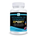 Nordic Naturals Vitamin D3 Gummies Sport, Wild Berry - 120 Gummies - 1000 IE Vitamin D3 - NSF Certificeret - Sunde knogler, Mood & Immunsystem funktion - Non- GMO - 120 Servere