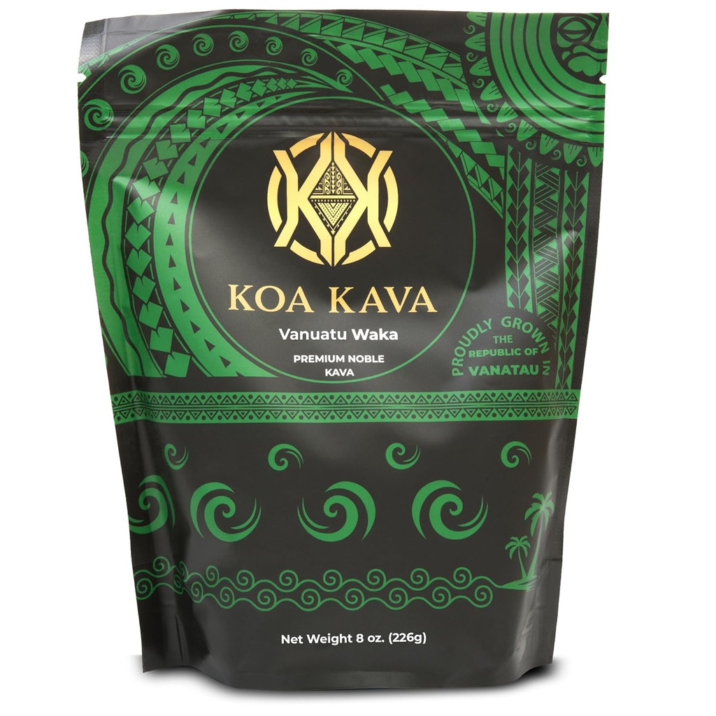 Vanuatu Koa Kava Kava Powder - Premium Noble Waka Kava Tea fremstillet af laterale rødder i Vanuatu for Autentisk Afslapning. 8 oz.