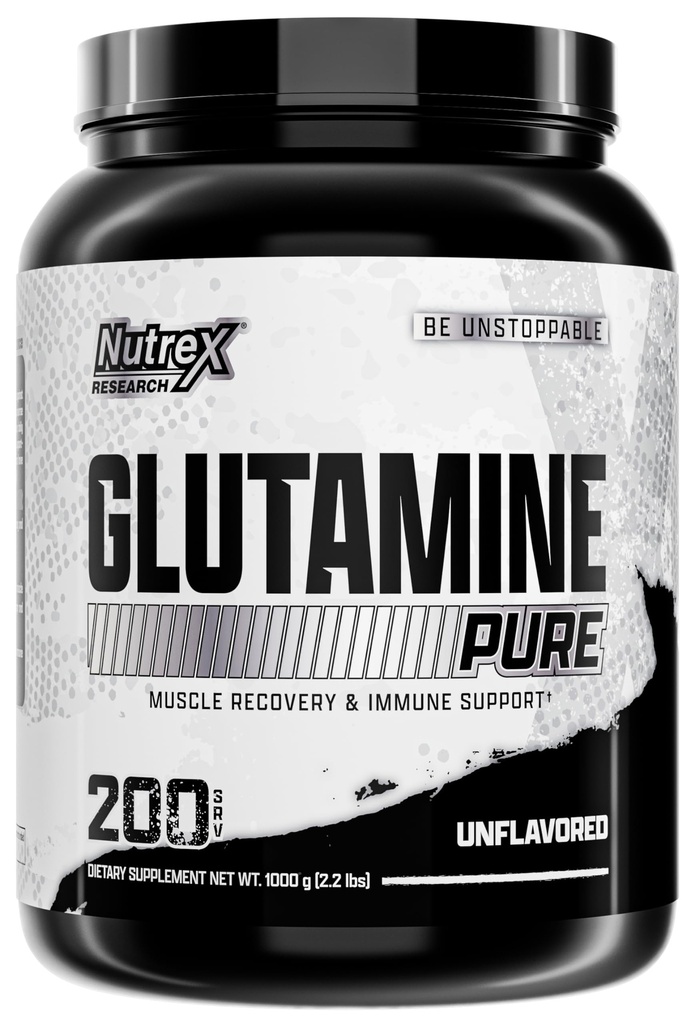 Nutrex Research L- Glutamin Powder - 200 Servering - Pure Unflavored, Non- GMO & Gluten Free