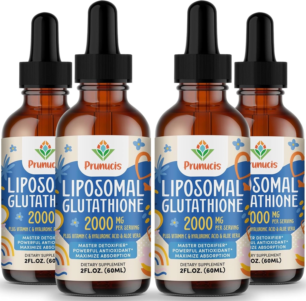 2000MG Liposomal Glutathione Liquid, 98% Absorption, Active Form L- Glutathione Supplement, Vegan Friendly, Kraftfuld Antioxidant Complex for Immunsystemet, Aging Defense, Detox, 8 FLLOZ