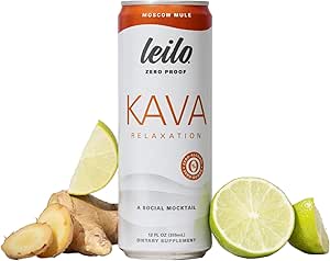 LEIO - 124; Kava drevet Moskva Mule Mocktail Drink 124; 12- Pack - Sugar- Free & Non- ALC Funktionel Afslapning Support