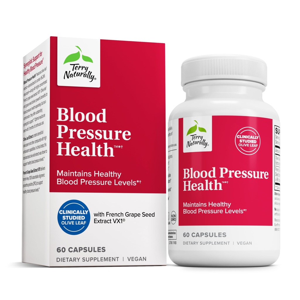 Terry naturligt blodtryk sundhed - sund blodgennemstrømning & cirkulering Support - Heart Health supplement med antioxidanter - Kardiovaskulær støtte - 60 kapsler