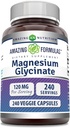 Amazing Formulas Magnesium (Glycinate) 120 mg Per Serving Supplement | Veggie Capsules | with Magnesium Glycinate | Non-GMO | Gluten Free (240 Count)