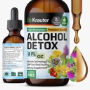 BIO KRAUTER Alkohol Detox Tinktur - Lever rense & Detox Formel - Milk Thistle & Dandeelion - Lever Support Liquid Extract - Alkohol og sukker fri - Vegan Drops 2 Fl.Oz.