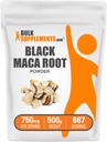 BulkSupplements.com Black Maca Powder - Black Maca Root Supplement, Herbal Supplement for mænd og kvinder - Vegan, Gluten Free, 750mg per Serving, 500g (1.1 lbs) (Pack of 1)