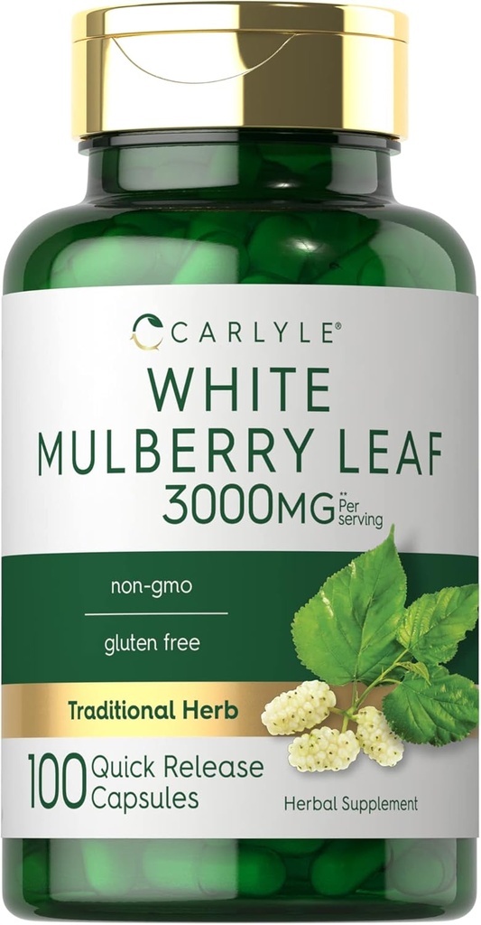 Carlyle Mulberry Leaf Extract Remote 124; 3000mg Remote 124; 100 Kapsler Remote 124; Non- GMO og Gluten Free Herbal Supplement